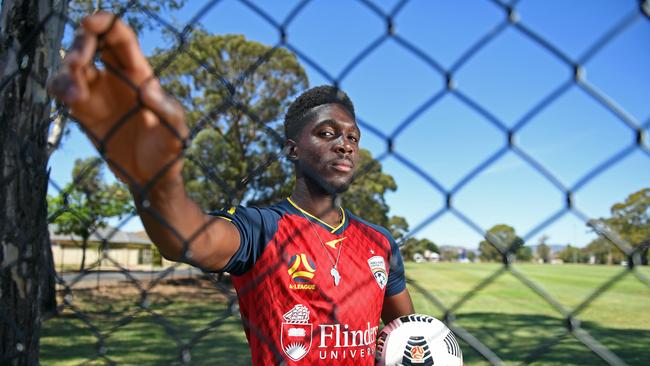 Adelaide United striker Al Hassan Toure has been recalled. Picture: Tom Huntley