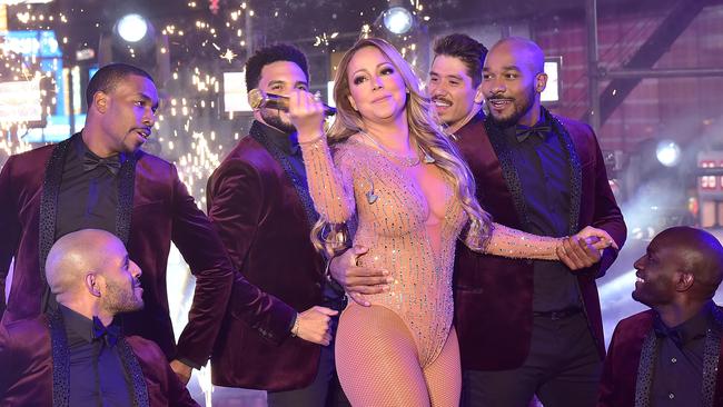 Mariah Carey performs during the New Year's Eve Countdown at Times Square.