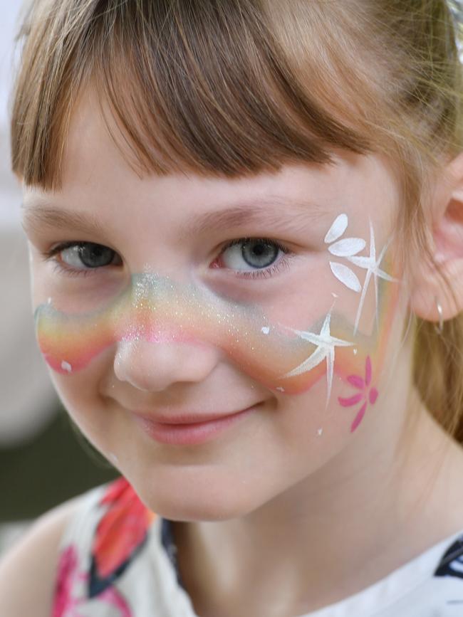 And facepainting, as enjoyed by Lilah, 7. Picture: Keryn Stevens