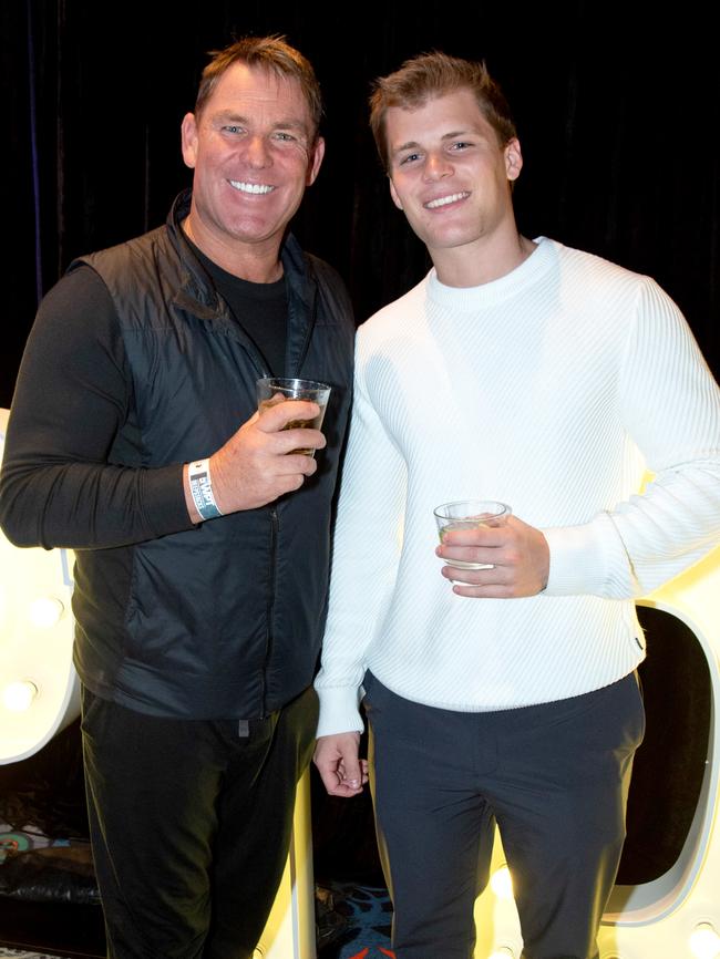 Shane Warne and his son Jackson.