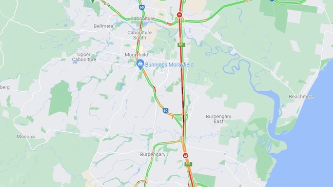 Congestion is mounting on the Bruce Highway northbound between Brisbane and the Sunshine Coast after a PSPA was announced at Caboolture.