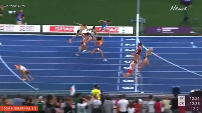 Horror moment hurdler faceplants brutal scenes