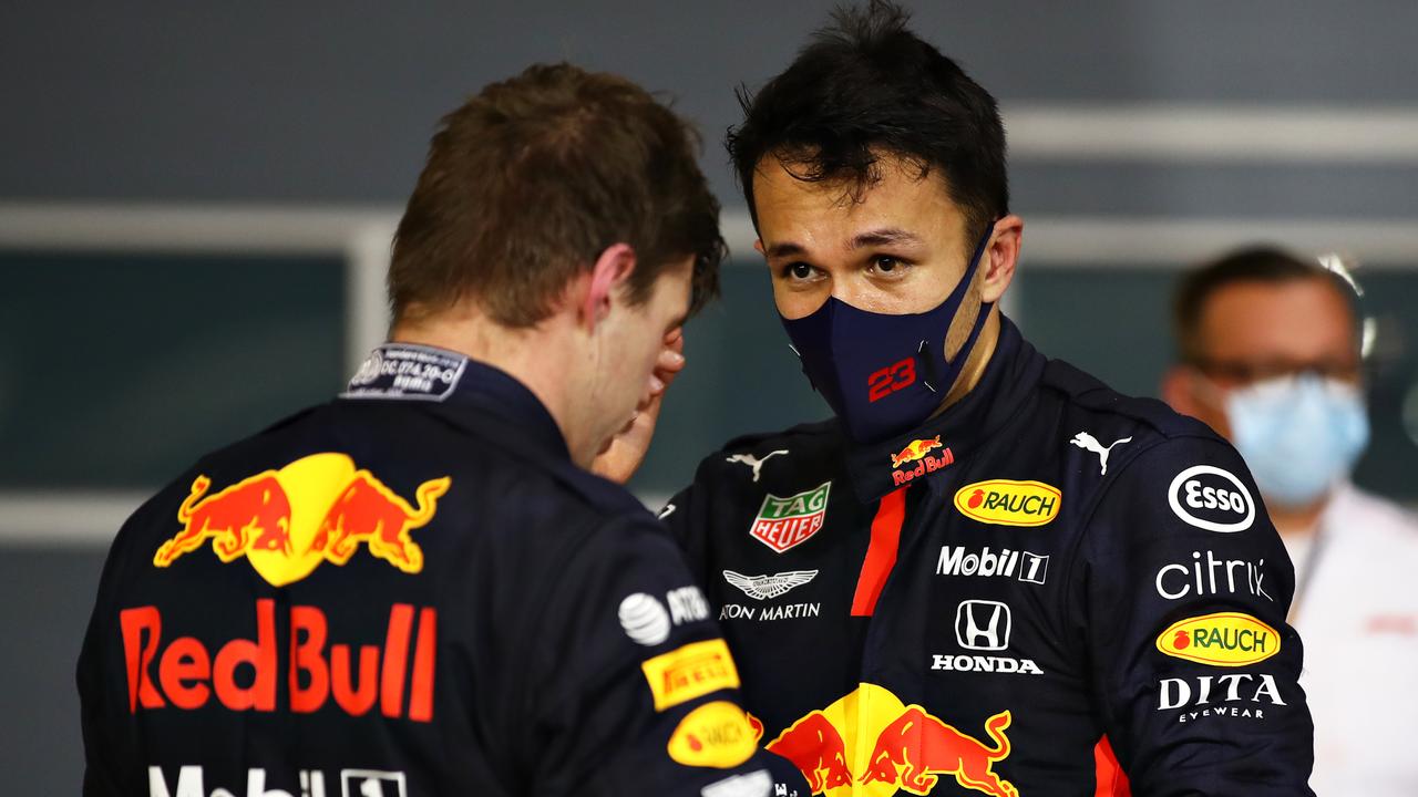 Albon and Verstappen last year. Photo by Mark Thompson/Getty Images