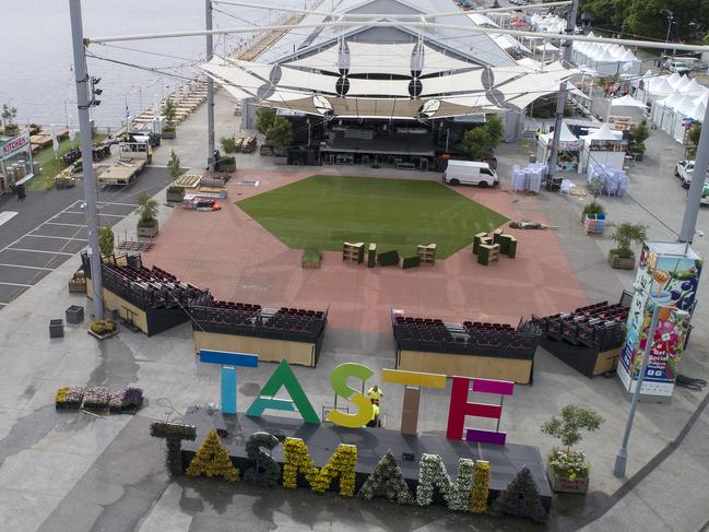 The Taste of Tasmania forecourt area is ready to receive its first guests.