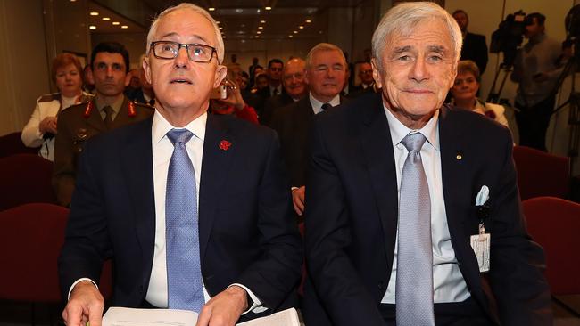 Malcolm Turnbull, left, with Kerry Stokes. Picture: Kym Smith