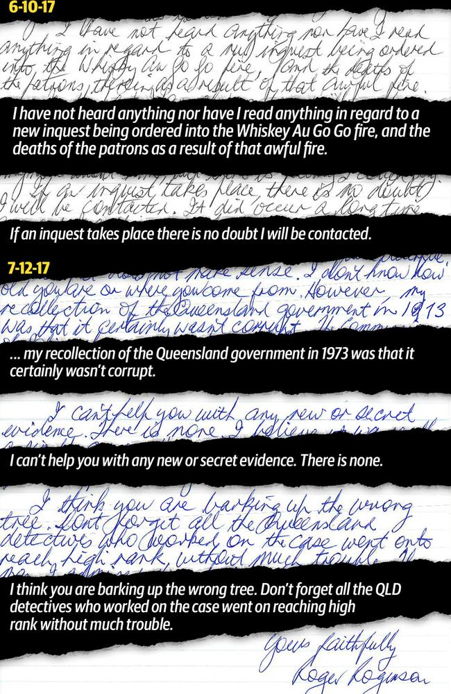 Excerpts from Roger Rogerson's letters.