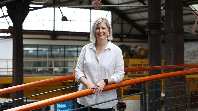 Cicada Innovations CEO Sally-Ann Williams at South Eveleigh which once put engines into trains and now is the home of Sydney's booming technology industry. Picture: Jane Dempster