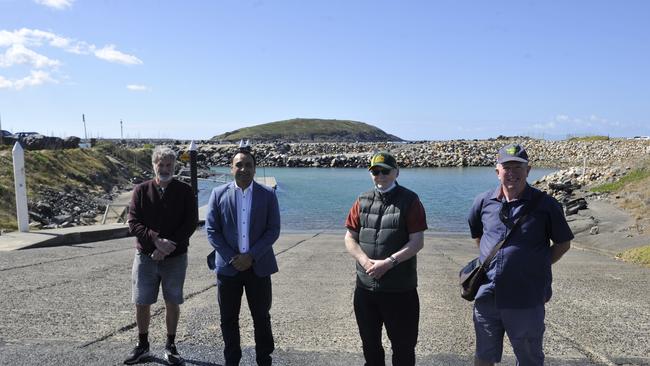 Geoff Parker, Gurmesh Singh, John Radford and John Lawler were on hand to officially get the project underway. Photo: Tim Jarrett / Coffs Coast Advocate