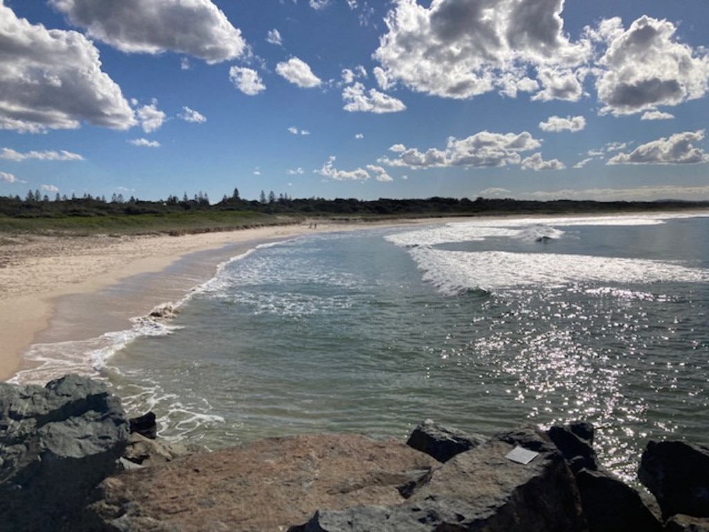 A surfer died at Tuncurry Beach on Tuesday following a shark attack. Pic Dan Mills