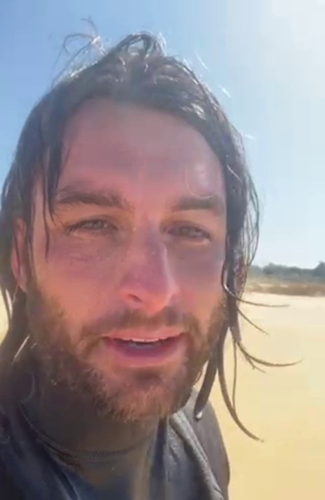 A couple in a low flying plane warned South Coast surfer Billy Ballard of a massive shark stalking the water near him. Picture: Billy Ballard