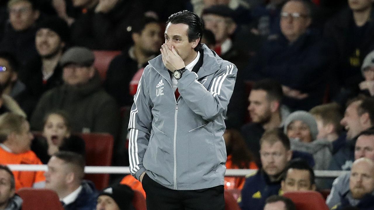 Unai Emery’s career at Arsenal is hanging by a thread.