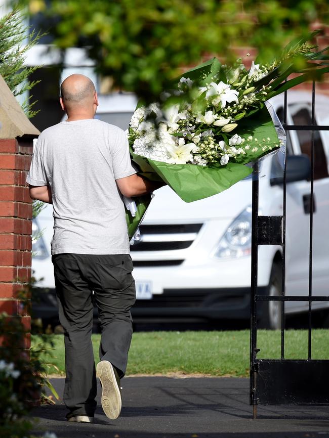 Flowers being delivered to the church early this morning. Picture: Nicole Garmston