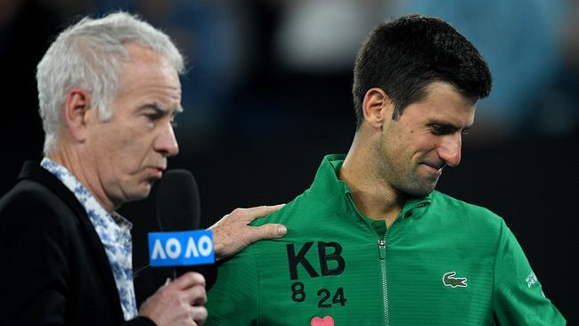 John McEnroe spoke out in support of Djokovic. (AAP Image/Lukas Coch)