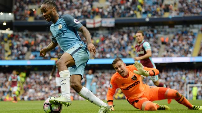 Manchester City's English midfielder Raheem Sterling.