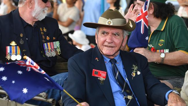 Anzac Day 2025. Strand parade in Townsville. Neville Hines. Picture: Evan Morgan