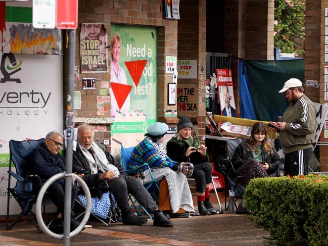 SYDNEY, AUSTRALIA - NewsWire Photos JUNE 6, 2024:  Pro-Palestine protesters posters and graffiti outside the building that houses the offices of Prime Minister Anthony Albanese on Marrickville road in Marrickville.Picture: NewsWire / Damian Shaw