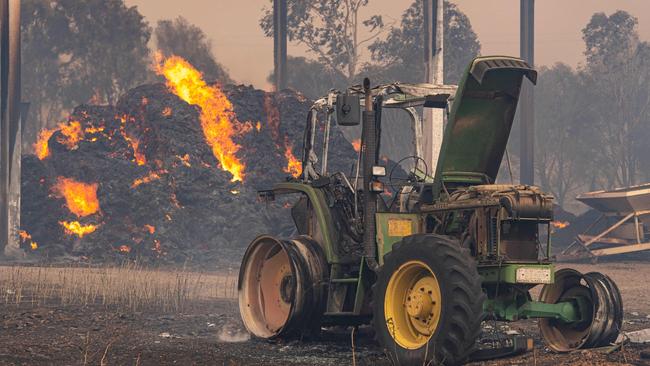 Winds helped the fires spread quickly. Picture: Jason Edwards