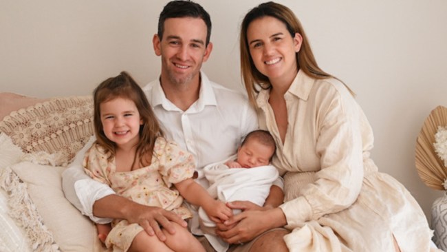 Sydney mum Annie with her husband and two children. Picture: Supplied