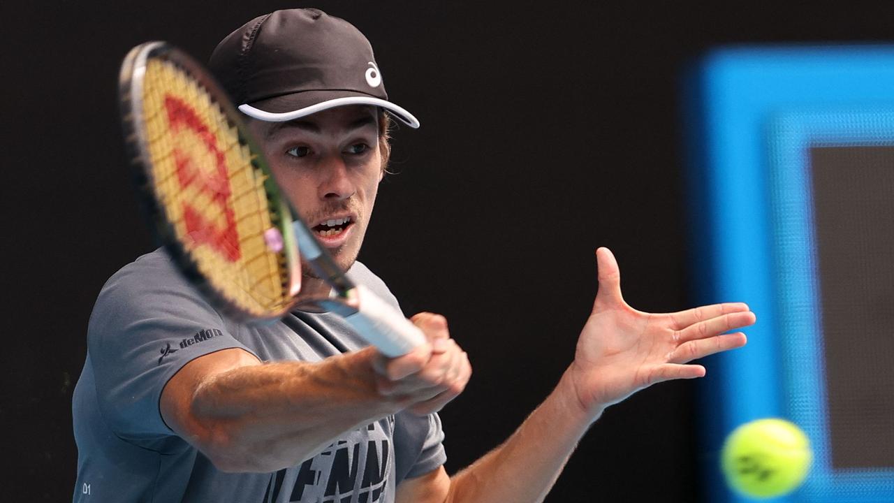 Alex de Minaur is working hard ahead of the Australian Open. Picture: AFP