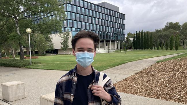 Australian National University Student Akria said he feels for other students struggling due to the pandemic. Picture: Julia Kanapathippillai