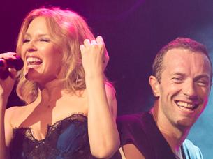 Kylie Minogue performs with Coldplay at The Enmore Theatre in Sydney, Australia 19th June 2014