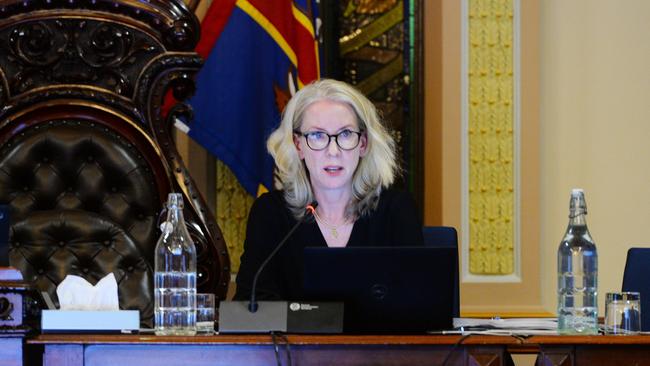 New Adelaide City Council chief executive Clare Mockler during a meeting at Adelaide Town Hall. Picture: Brenton Edwards