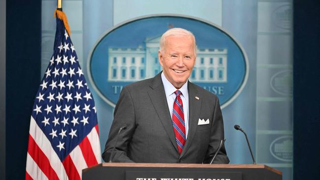 US President Joe Biden speaks during the daily press briefing at the White House in Washington, DC. Picture: AFP