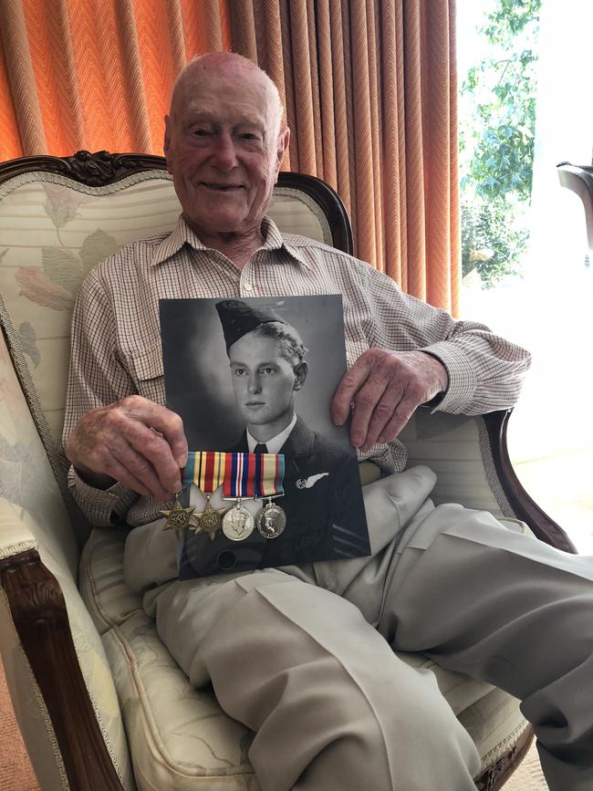 Jack Bell, 102, grew up in Brisbane before enlisting in the air force in 1940.