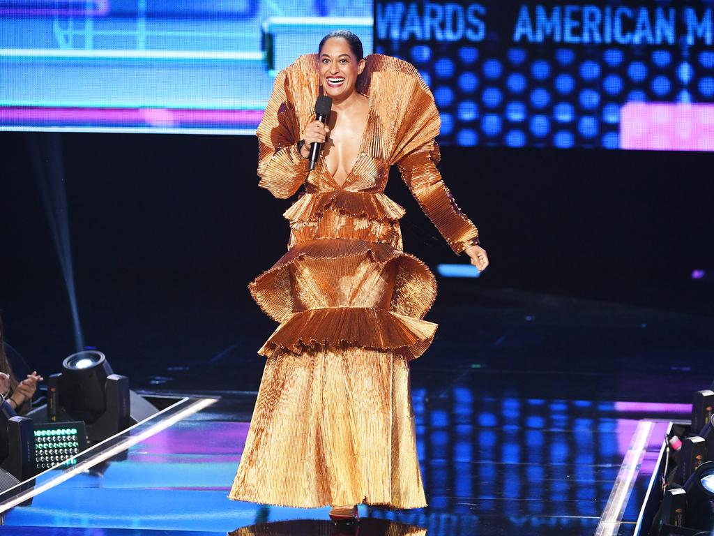 Host Tracee Ellis Ross speaks onstage during the 2017 American Music Awards at Microsoft Theater on November 19, 2017 in Los Angeles, California. Picture: Getty