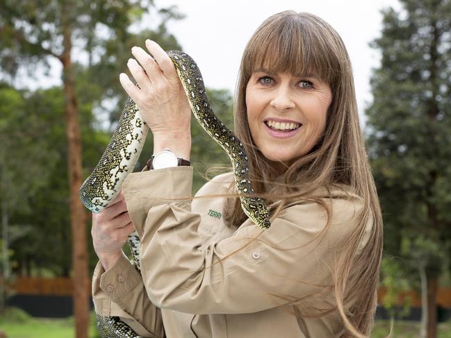 Terri Irwin photographed at the new Crocodile Hunter Luxury Lodge, Australia Zoo, Beerwah. Picture: Russell Shakespeare