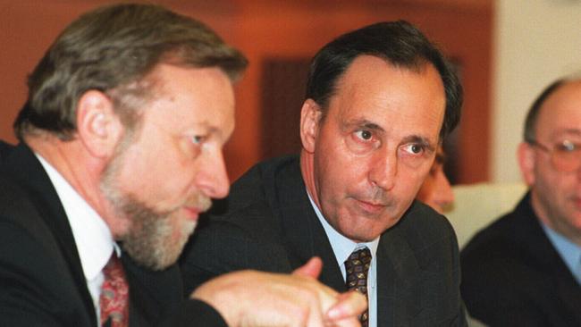 Then prime minister Paul Keating with then Senator Gareth Evans in 1995.