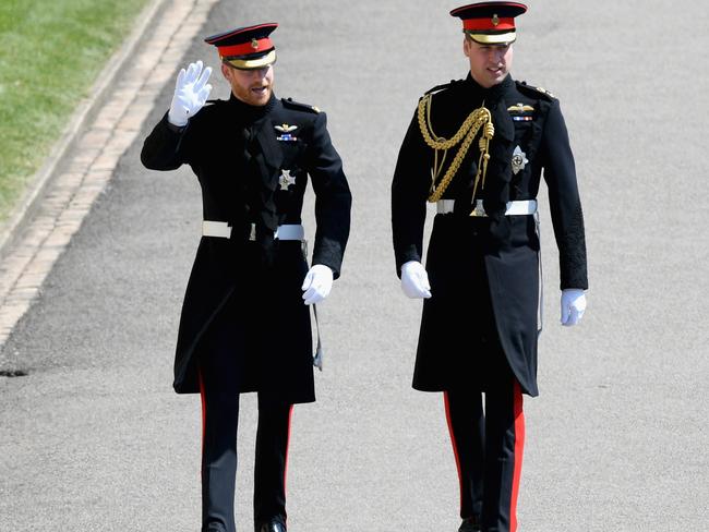 Prince Harry and Prince William arrive. Picture: Shaun Botterill/Getty Images.