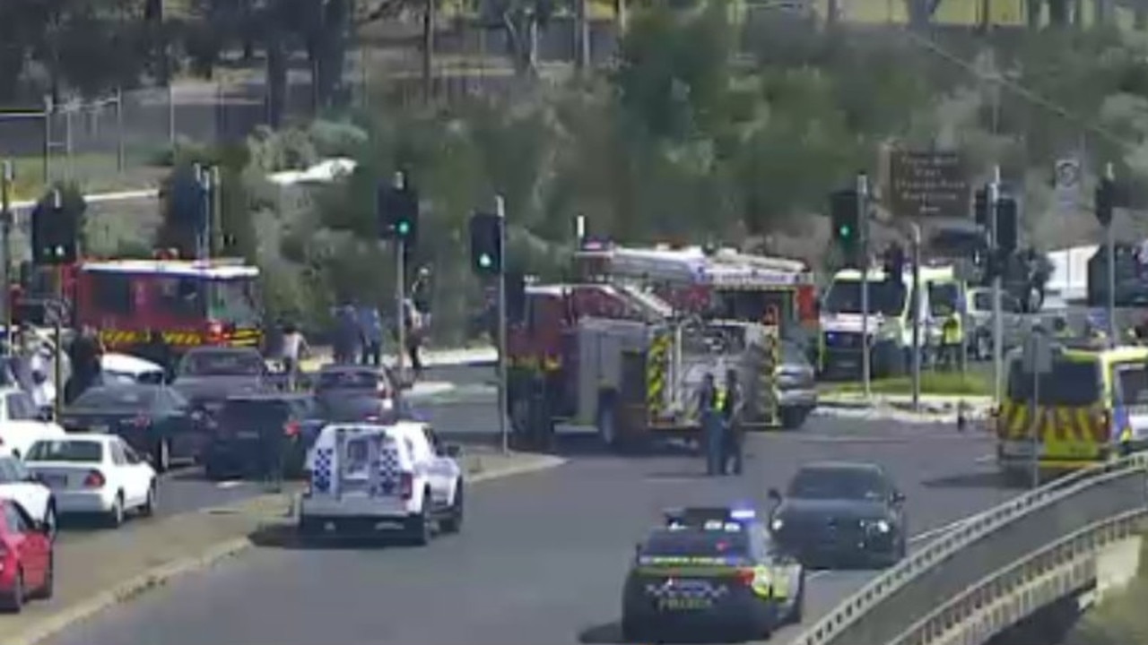 Traffic chaos on the Chandler Highway after a horror crash. Picture: Twitter/@VicTraffic