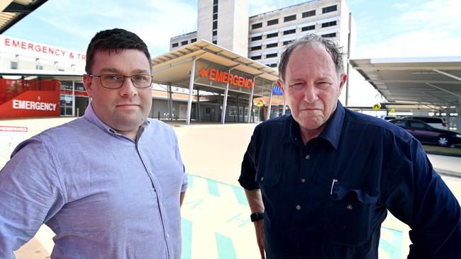 ASMOF NT presidehnt Dr Thomas Fowles and AMA NT president Dr Robert Parker. Picture: Julianne Osborne