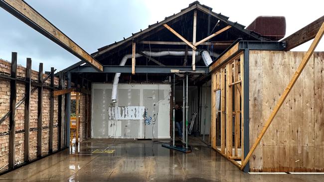 David Favretto’s partially built home has to be knocked down and started again as it has been exposed to the elements for months.