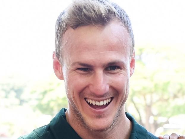 MUST CREDIT - Nathan Hopkins NRL PHOTOS - Captain of the Australian NRL Prime Minister’s XIII team, Daly Cherry-Evans, visiting a local school ahead of their annual clash against Papua New Guinea. Pic Nathan Hopkins NRL PHOTOS