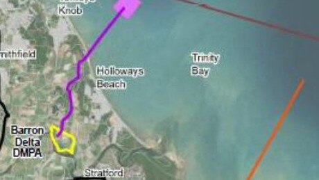 The Cairns Shipping Development involved pumping dredge spoil from the sea through pipelines to the Northern Sands quarry at Holloways Beach, and taking stiff clay to Portsmith on a barge. PICTURE: SUPPLIED