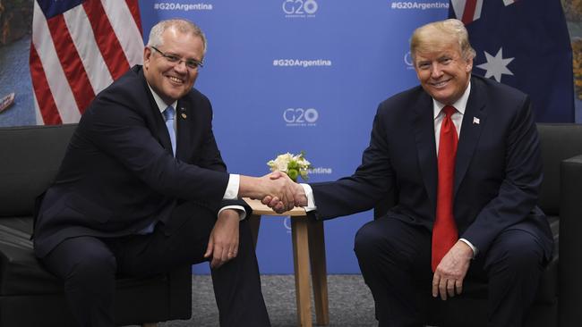 Mr Morrison met with President Trump at last year’s G20. Picture: AAP Image/Lukas Coch