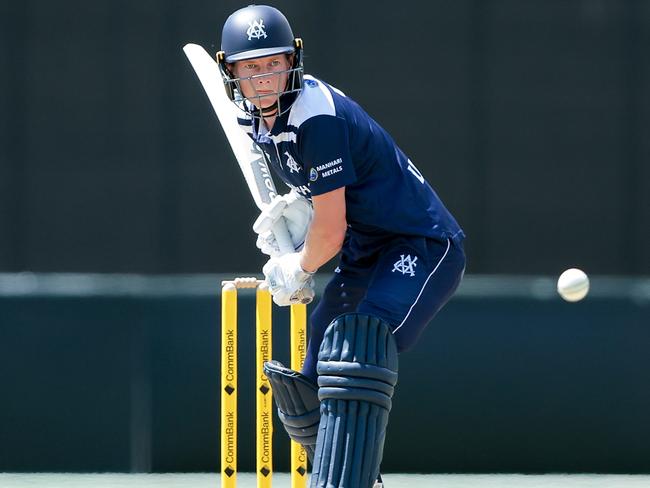 MELBOURNE, AUSTRALIA - JANUARY 16: Meg Lanning of Victoria bats during the WNCL match between Victoria and ACT at CitiPower Centre, on January 16, 2024, in Melbourne, Australia. (Photo by Dylan Burns/Getty Images)