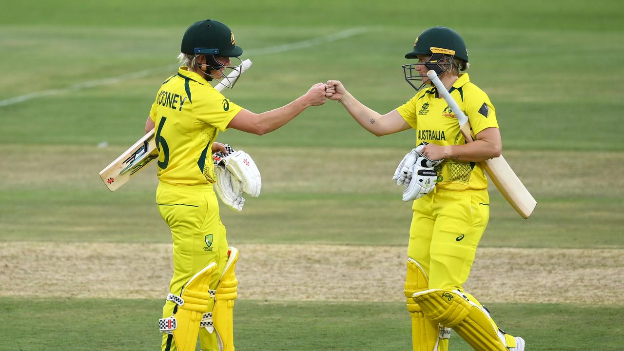 Beth Mooney and Alyssa Healy will open the batting for Australia. Picture: Mike Hewitt/Getty Images