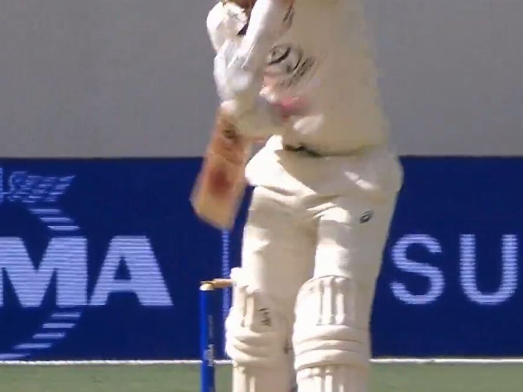 Marnus Labuschagne struck by Shahzad.