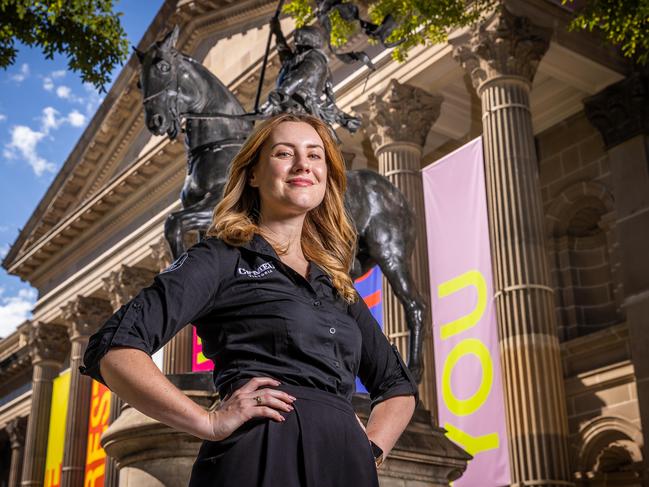 Elizabeth Doidge, City of Melbourne councillor, has called for Andrews to approve a statue of a woman instead. Picture: Jake Nowakowski