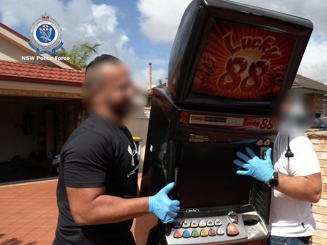 Two men will face court today after being arrested by the Organised Crime Squad.  Police seized cash, drugs and a poker machine this morning in Sydney's south and south-west. Source: Police Media