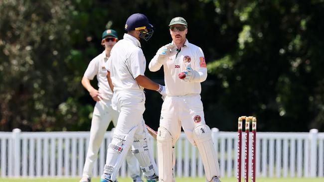 Action from the club cricket game between Redlands Tigers and Wynnum-Manly. Photo:Tertius Pickard