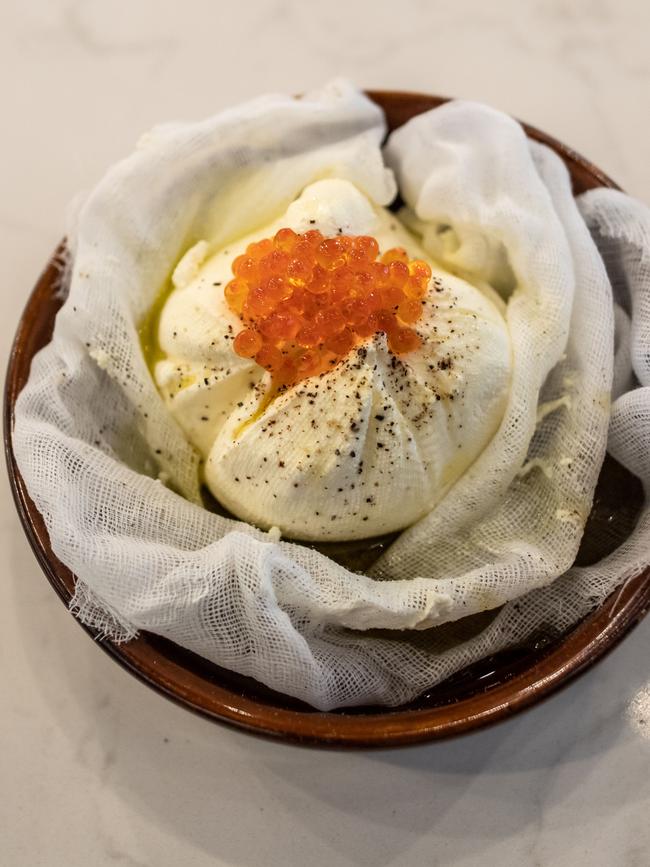 Fish eggs with labneh. Picture: Monique Harmer