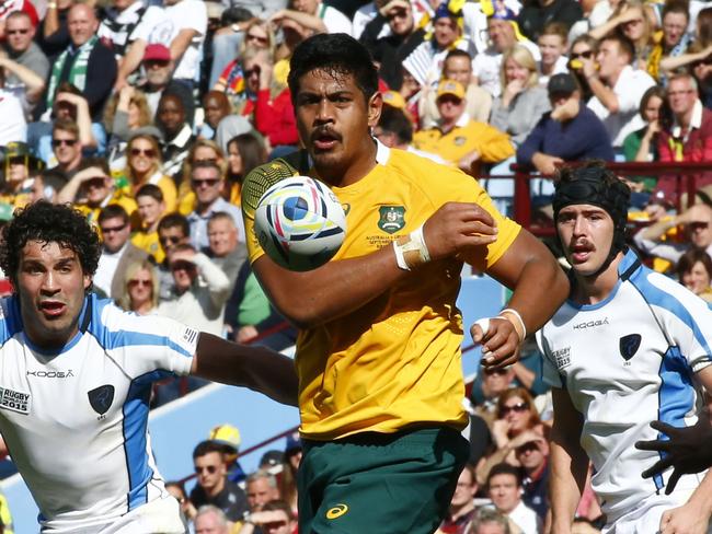 Australia's Will Skelton was injured during the Rugby World Cup Pool A match between Australia and Uruguay at Villa Park.