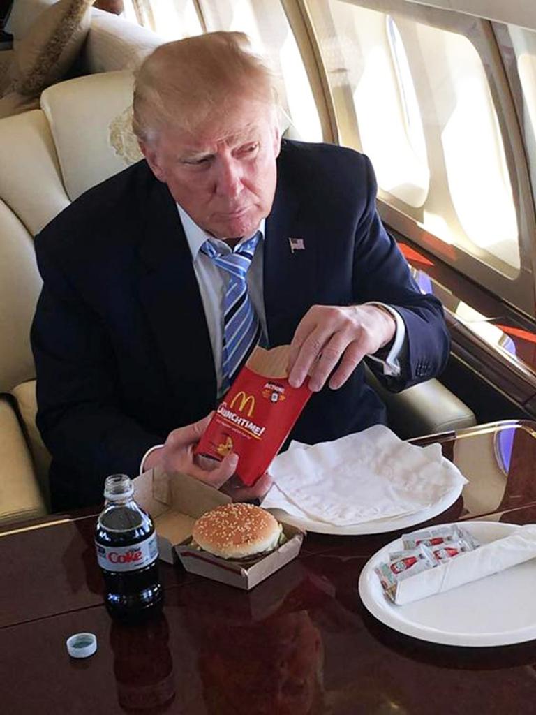 Donald Trump eating McDonalds. Picture: Instagram