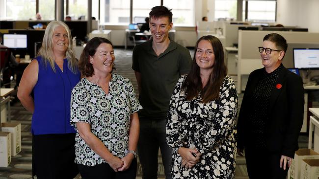 NSW Health epidemiologists (L to R) Tove Fitzgerald, Jennie Musto, Timmy Lockwood, Jennifer Case and Carolyn Murray. Picture: Nikki Short