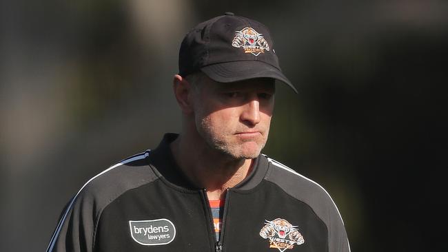 Tigers coach Michael Maguire was full of praise for Benji Marshall’s efforts at training. Picture: Getty Images