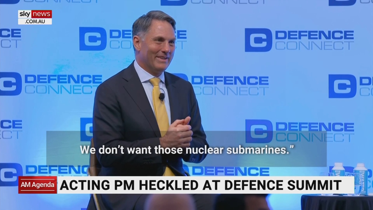 'We don’t want those nuclear submarines': Richard Marles heckled at defence summit